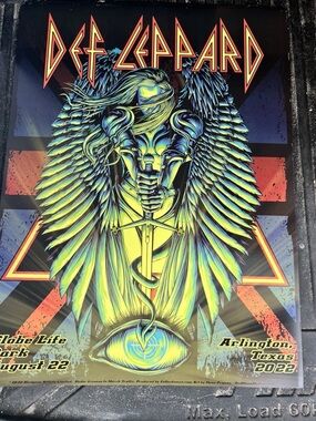 Def Leppard Globe Life Field Arlington TX 8/22/2022 Poster Flynn Prejean Dallas